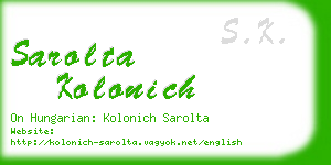 sarolta kolonich business card